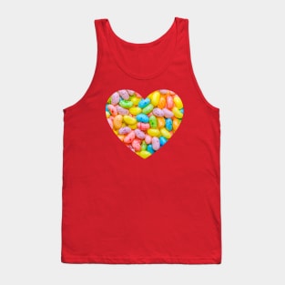 Pastel Speckled Jelly Bean Candy Photograph Heart Tank Top